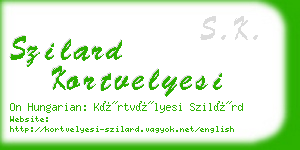 szilard kortvelyesi business card